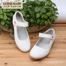 Оптовые белые кожаные ботинки медсестры с клин heels